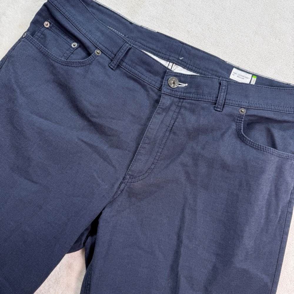Brax Feel Good Cooper Fancy Regular Fit Navy Blue Pants Mens 38/34 82-1527/23
